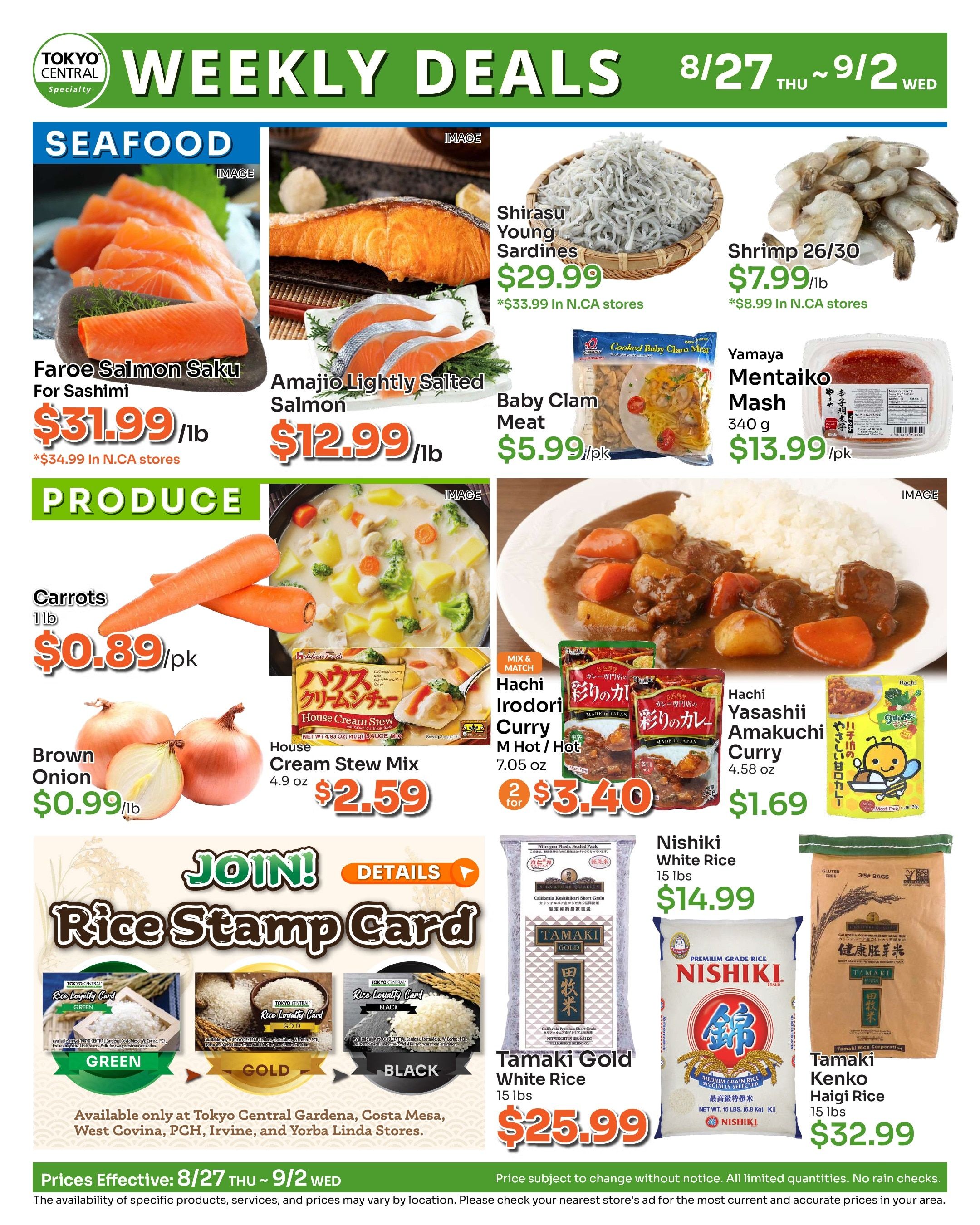 Tokyo Central and Marukai (California, Hawaii) Weekly Ad August 27 - September 2, 2026
