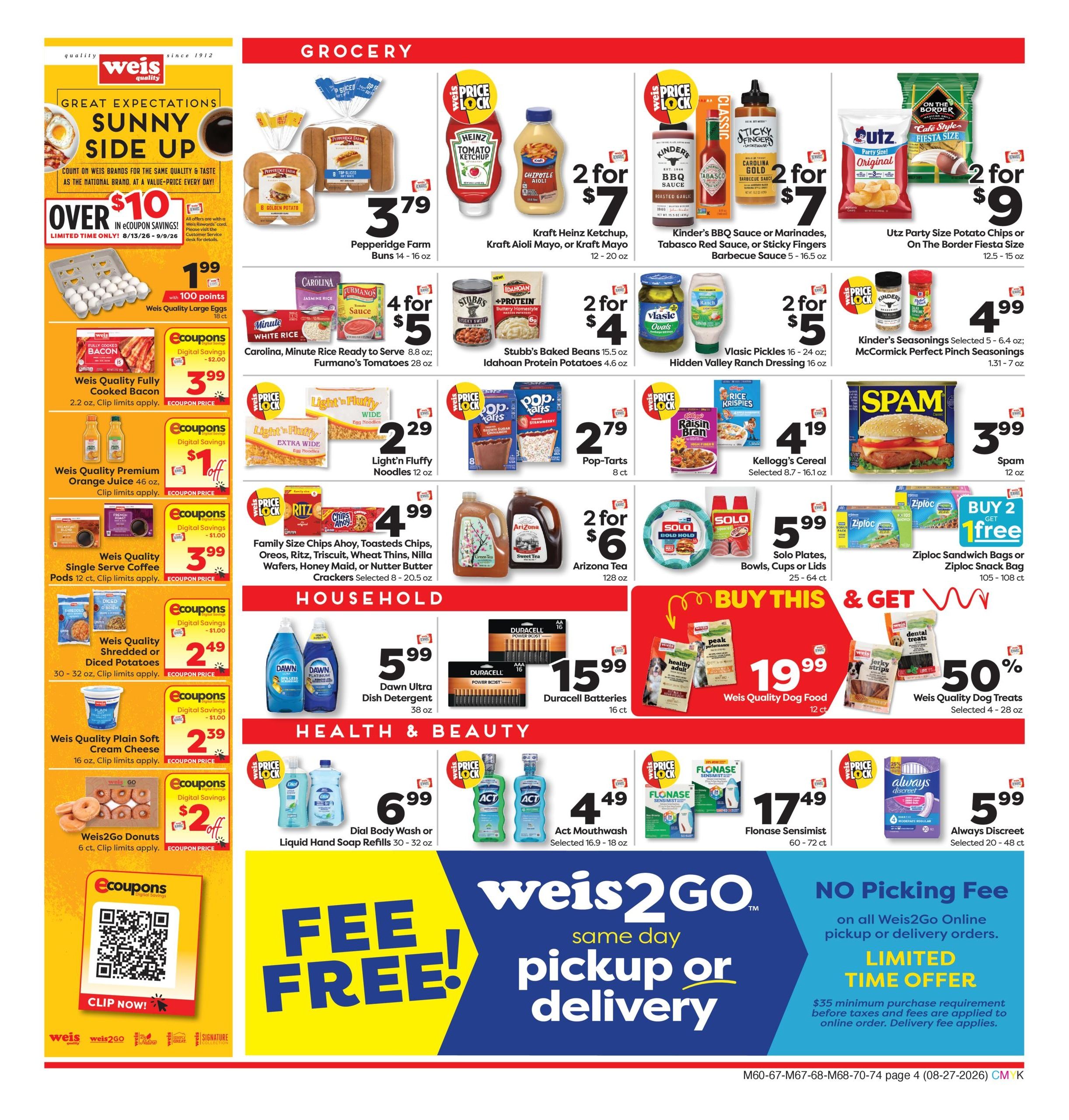 Weis Markets (Salisbury–Harbeson Area, DE–MD) Weekly Ad August 27 - September 2, 2026