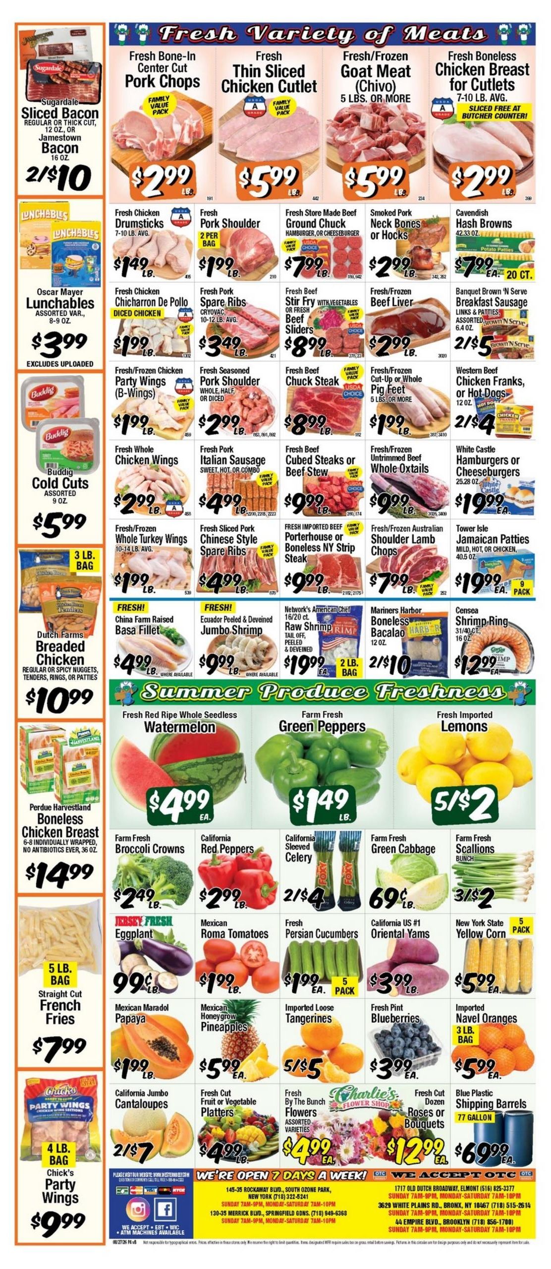 Western Beef (Carle Place Area, NY) Weekly Ad August 27 - September 2, 2026