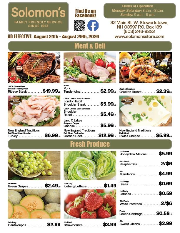 Solomon's Store Weekly Ad August 24 - 29, 2026