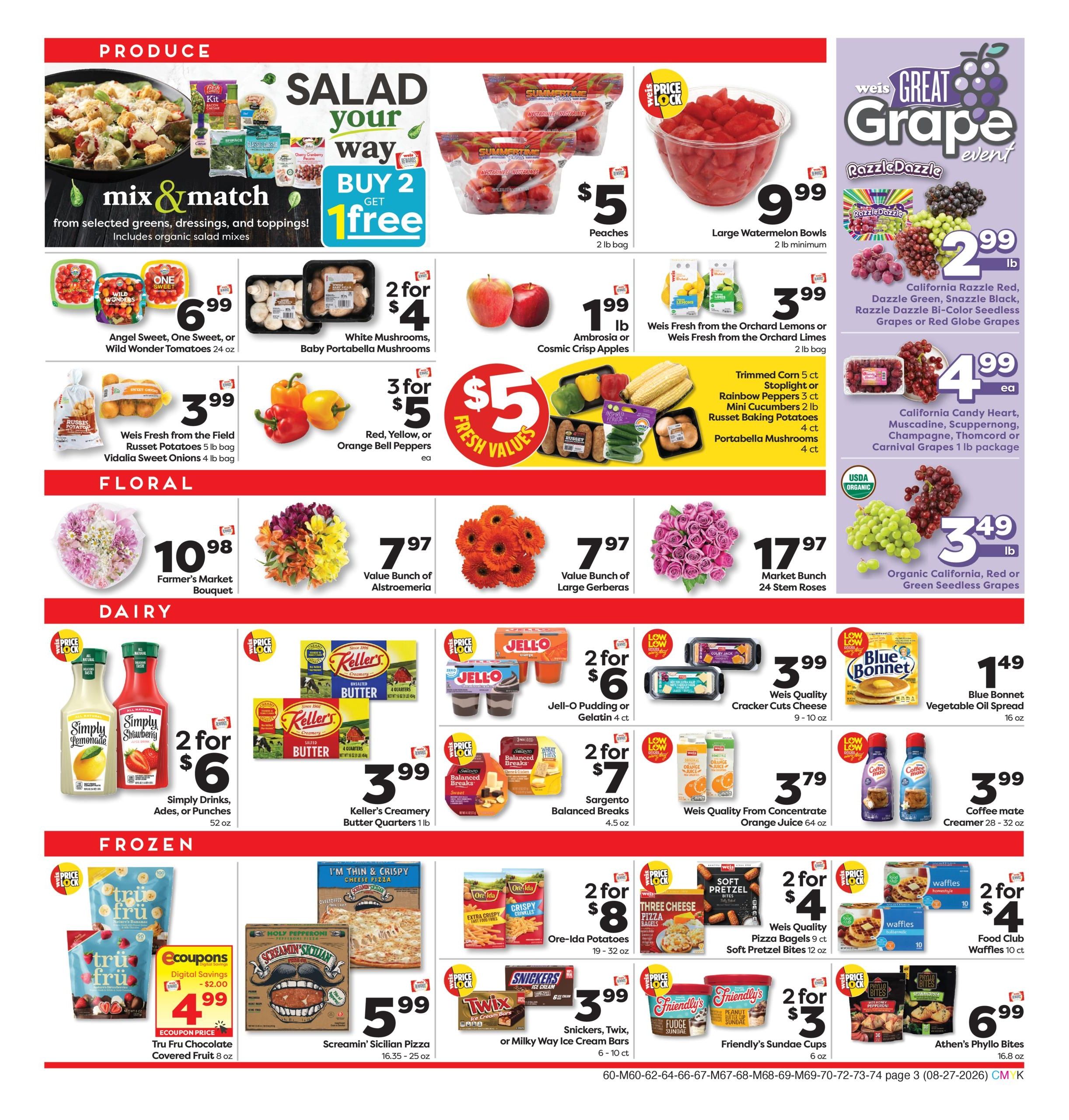 Weis Markets (Lignum–Stevensburg Area, VA) Weekly Ad August 27 - September 2, 2026