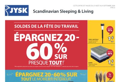 JYSK (QC) Flyer August 27 to September 9