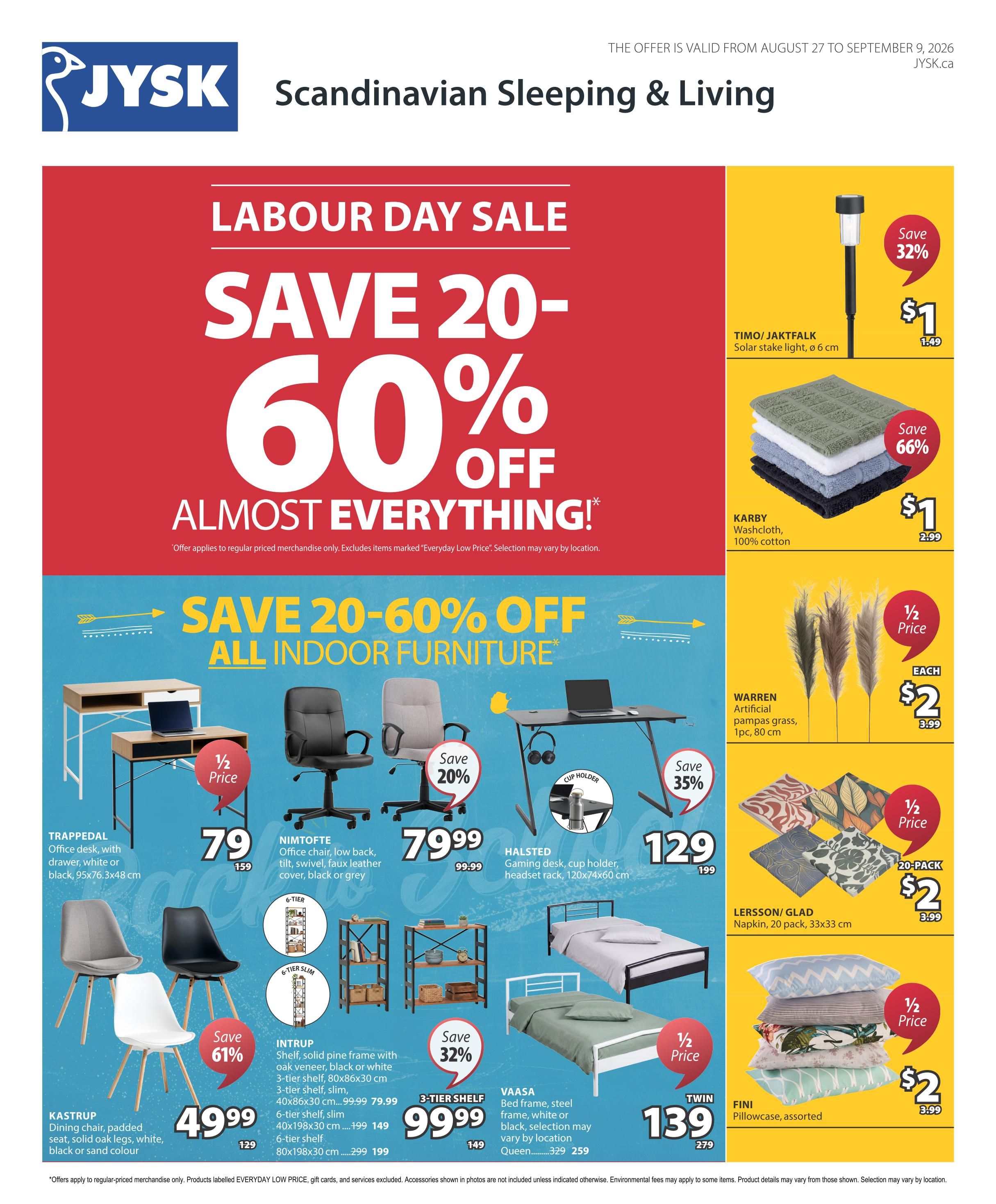 JYSK Flyer August 27 to September 9