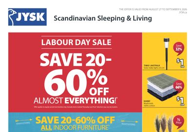 JYSK Flyer August 27 to September 9
