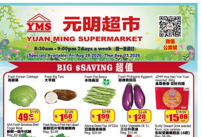 Yuan Ming Supermarket Flyer August 28 to September 3