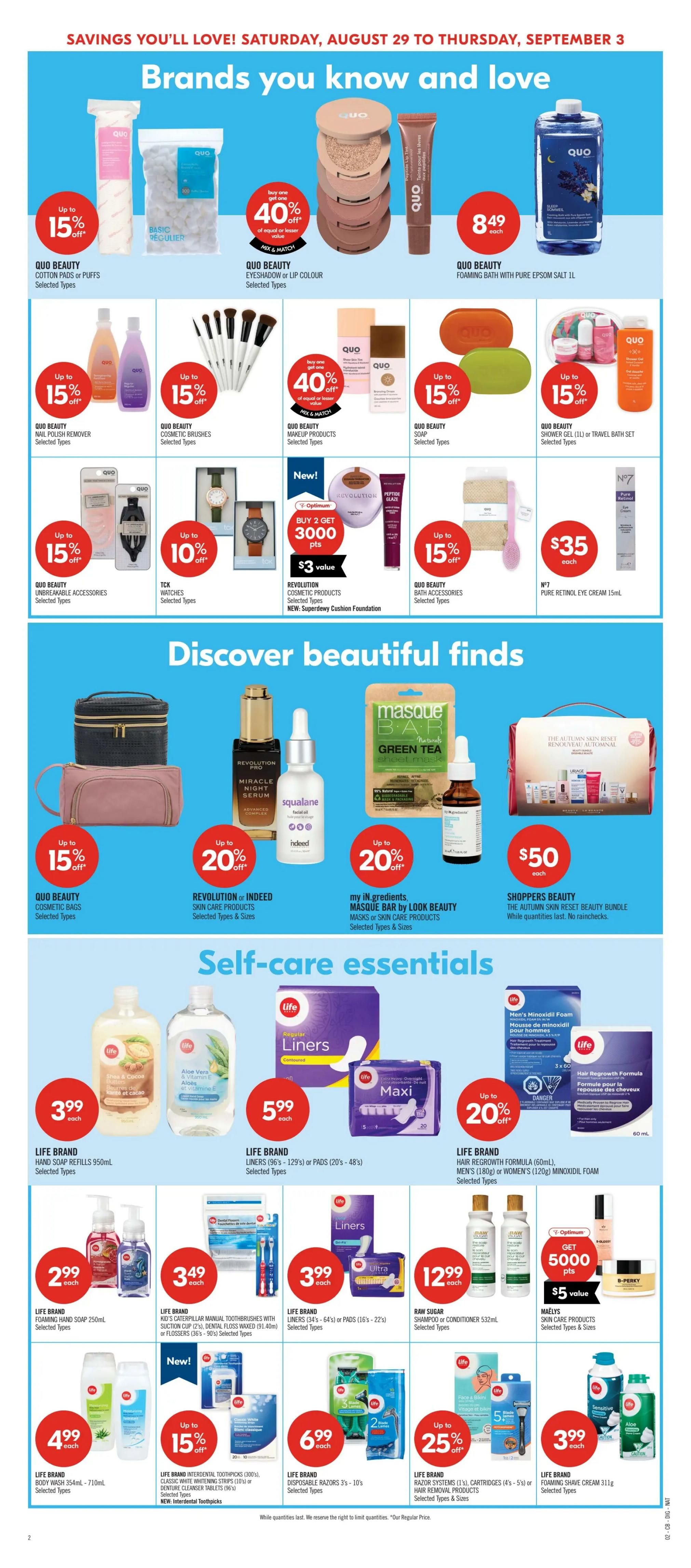 Shoppers Drug Mart (ON) Flyer August 29 to September 3