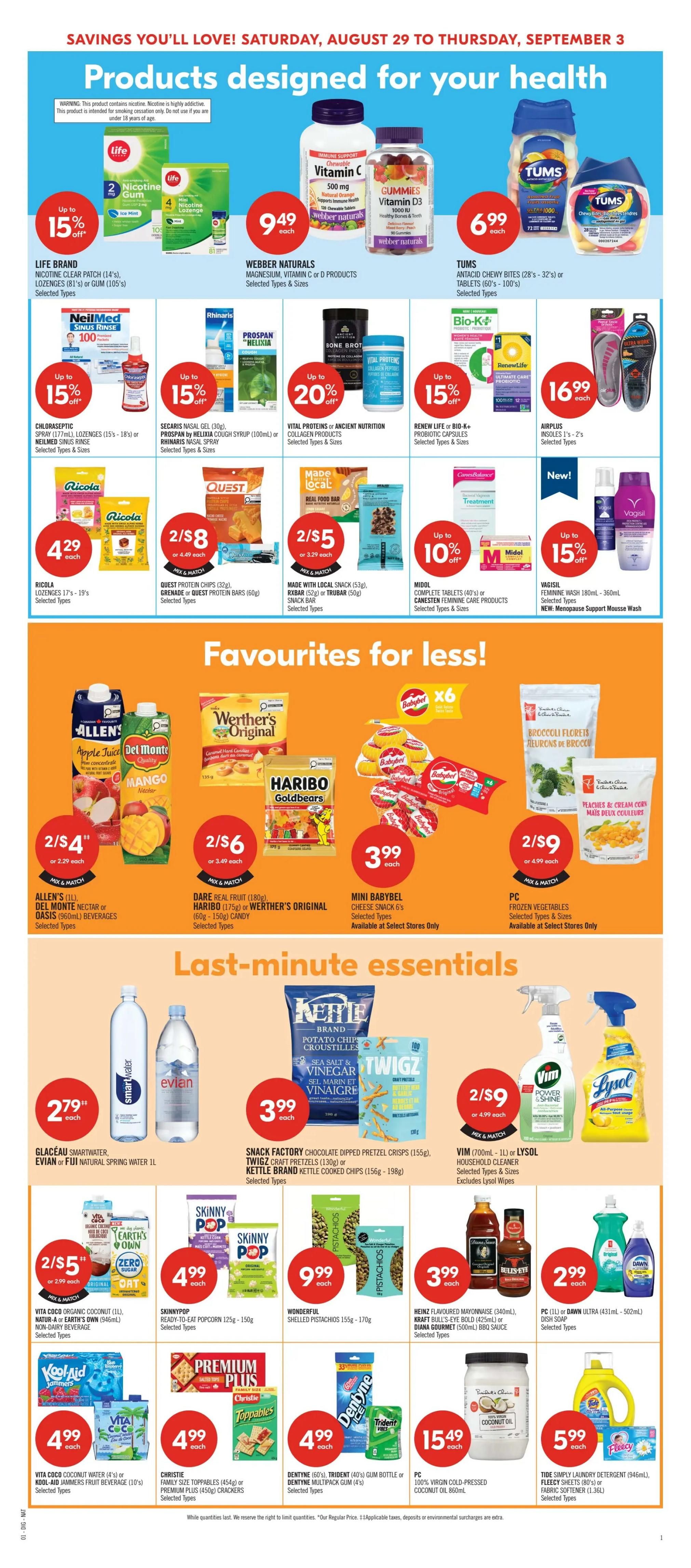 Shoppers Drug Mart (ON) Flyer August 29 to September 3
