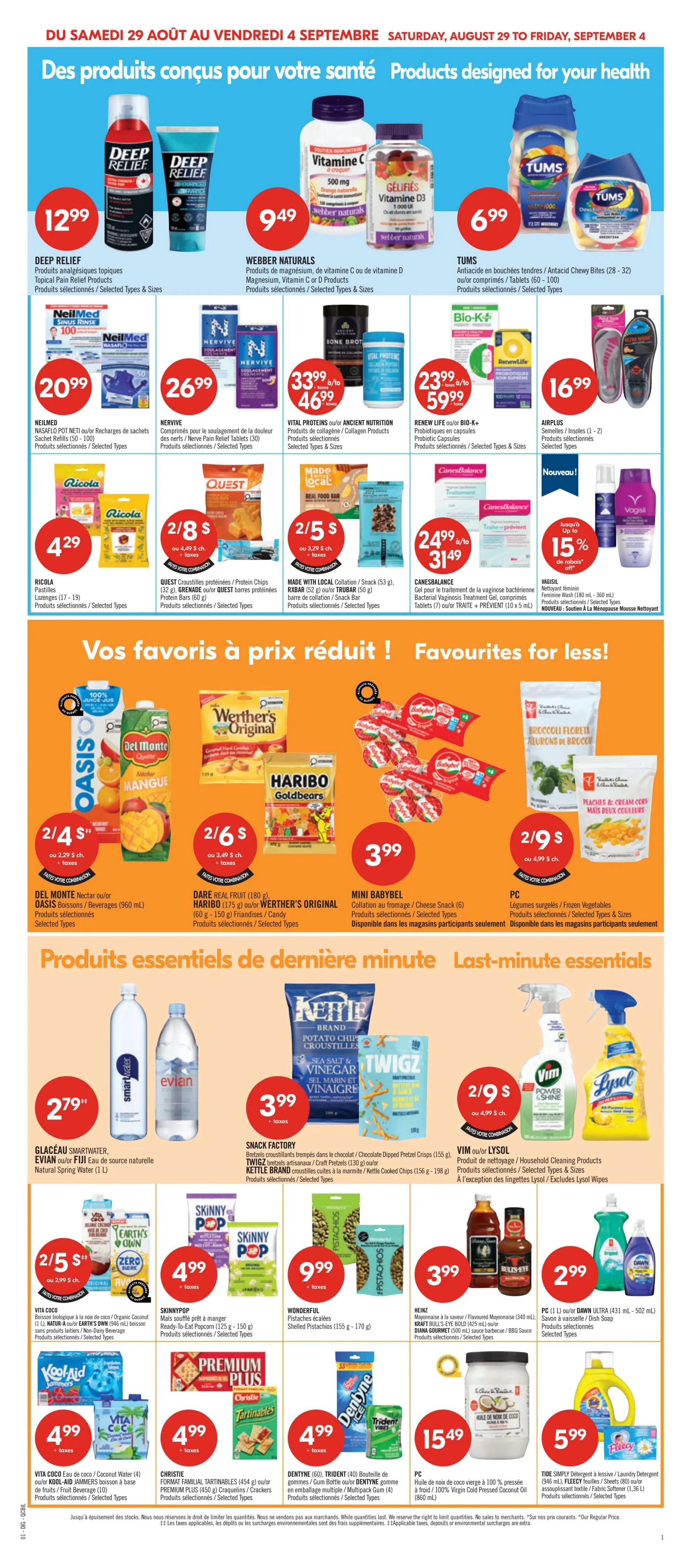 Pharmaprix Flyer August 29 to September 3