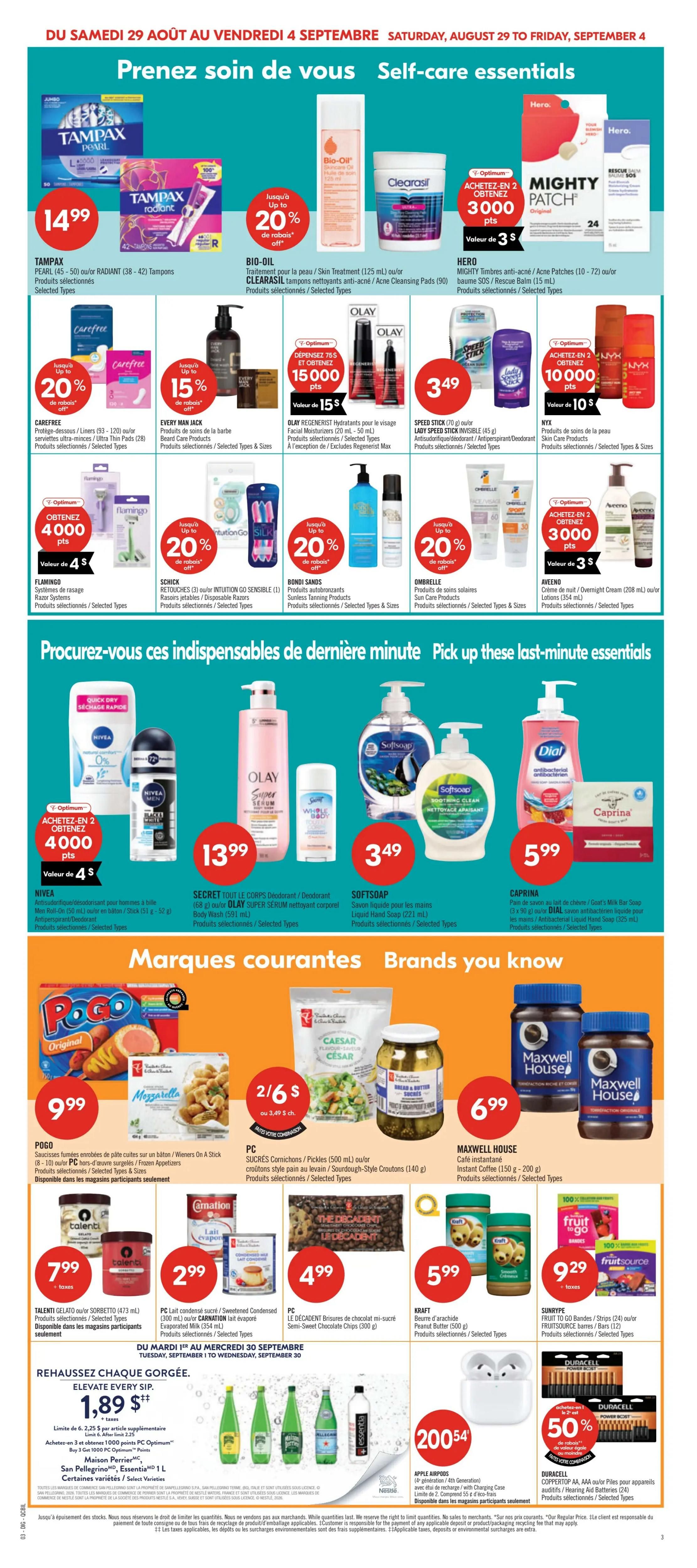 Pharmaprix Flyer August 29 to September 3