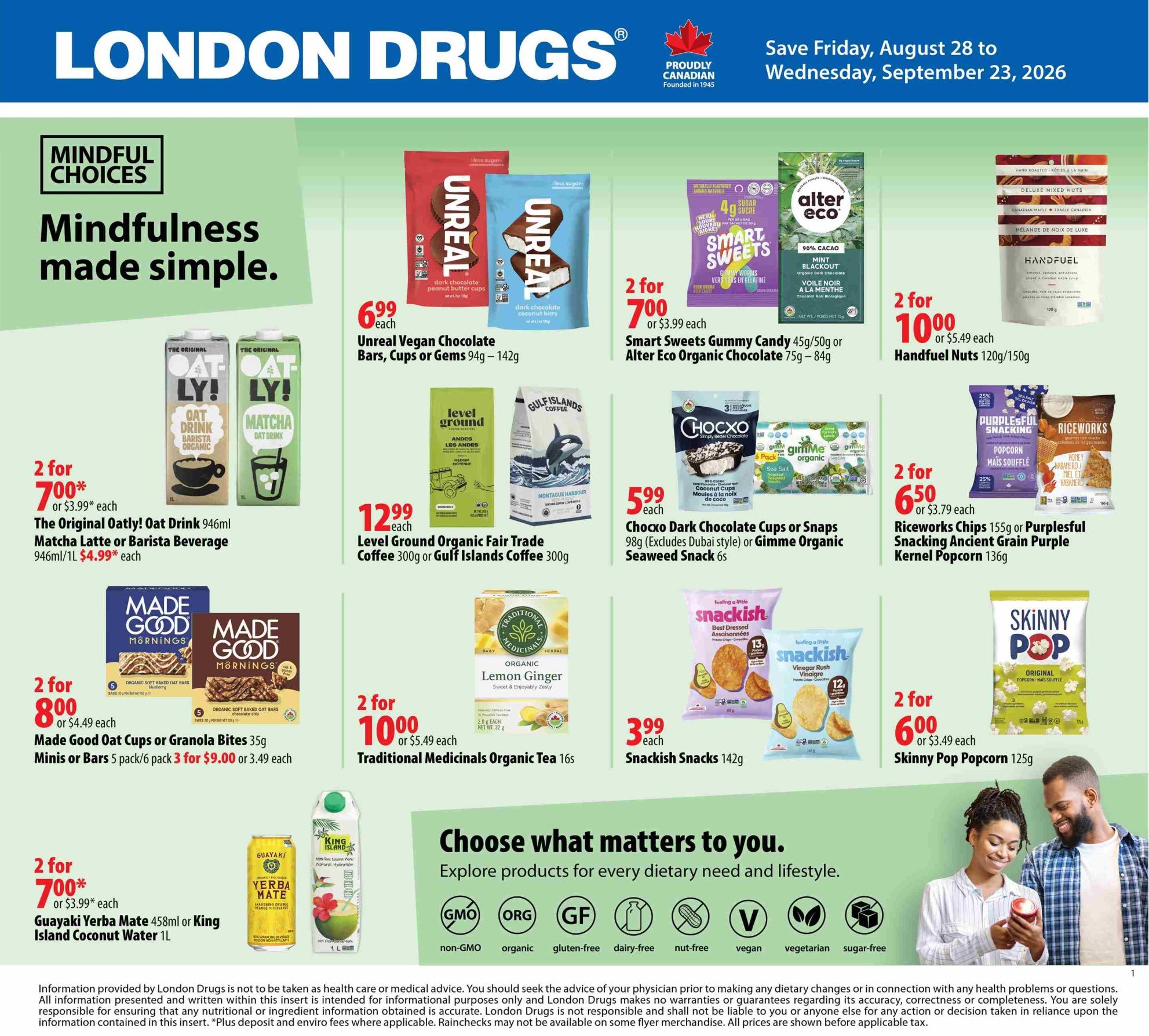 London Drugs Mindful Choices Flyer August 28 to September 23