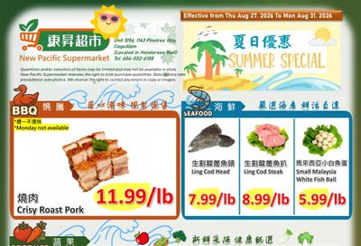 New Pacific Supermarket Flyer August 27 to 31