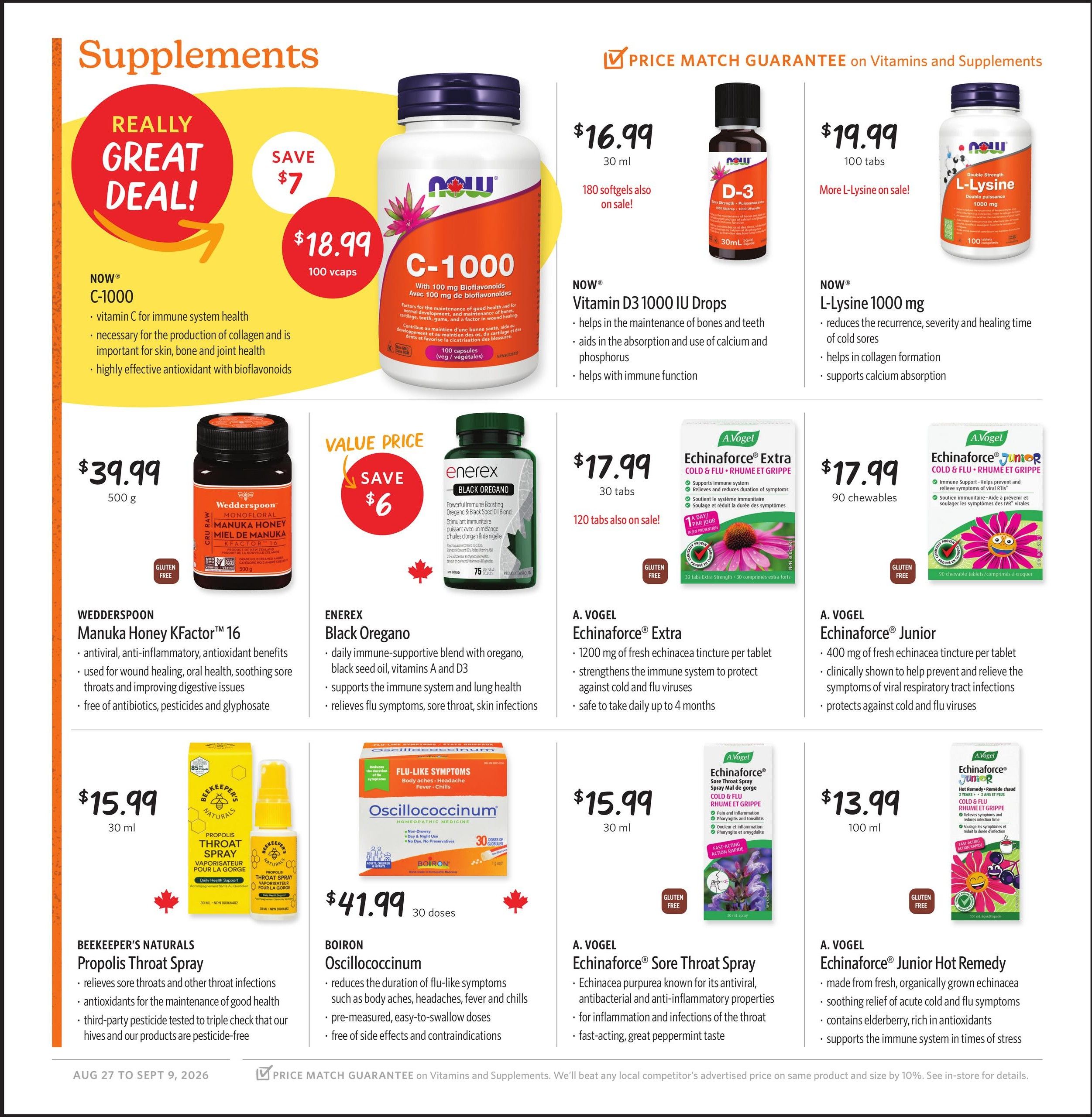 Nature's Fare Markets Flyer August 27 to September 9
