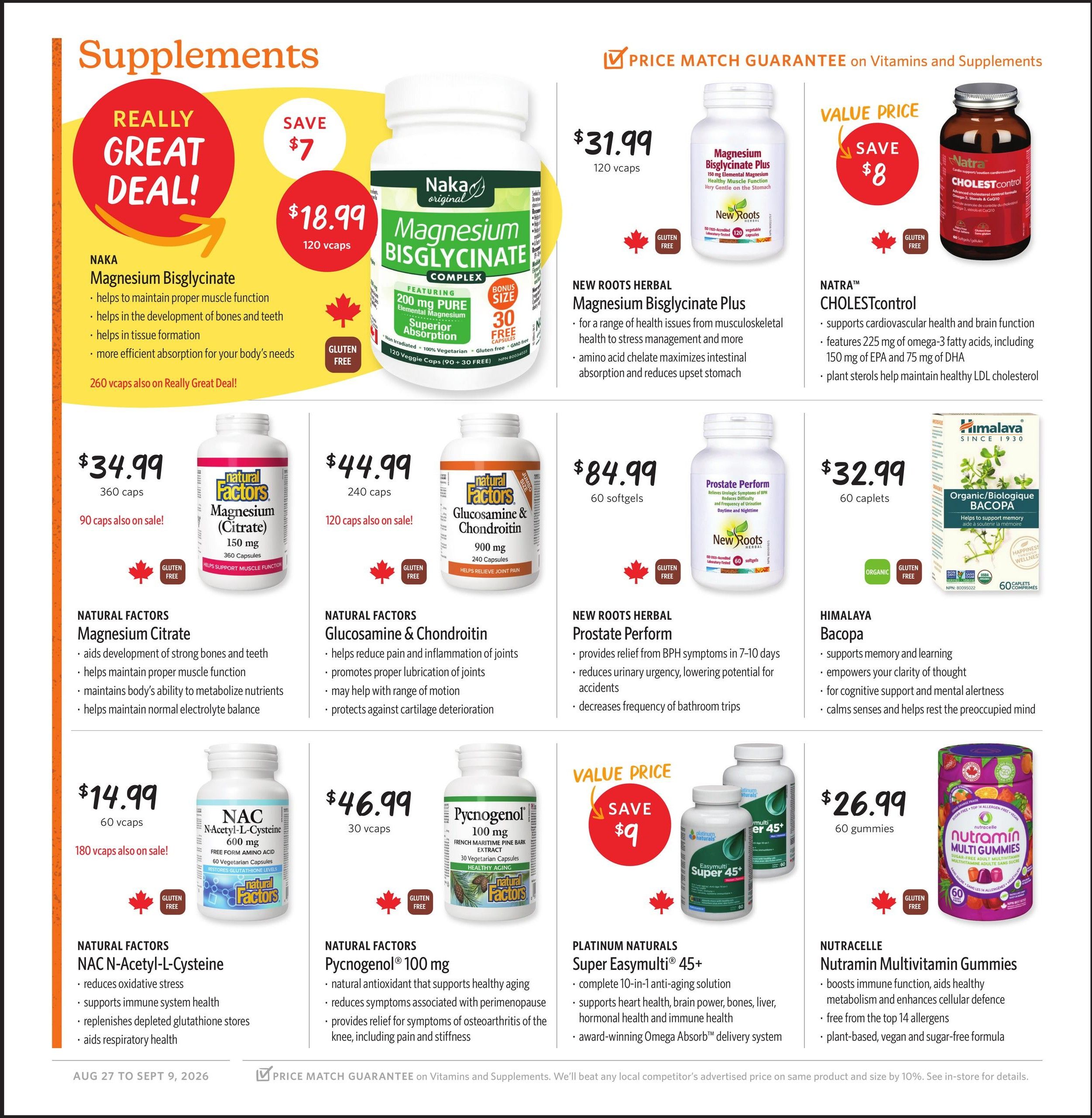 Nature's Fare Markets Flyer August 27 to September 9