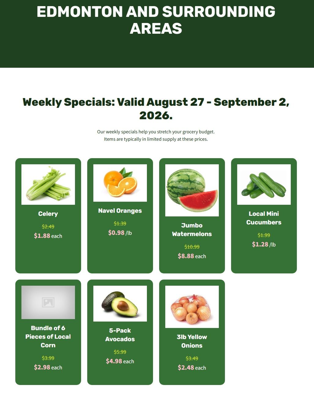 H&W Produce Flyer August 27 to September 2
