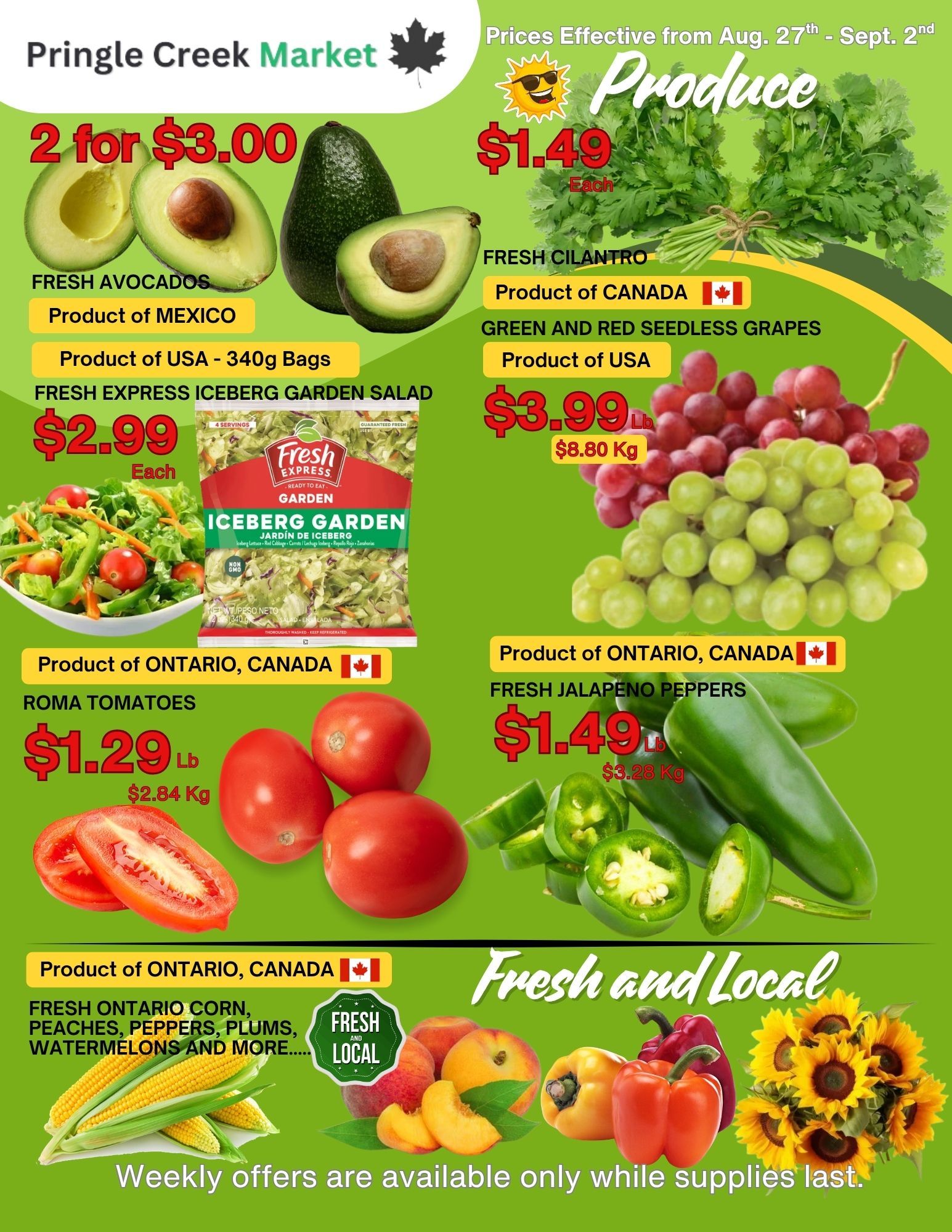 Pringle Creek Market Flyer August 27 to September 2