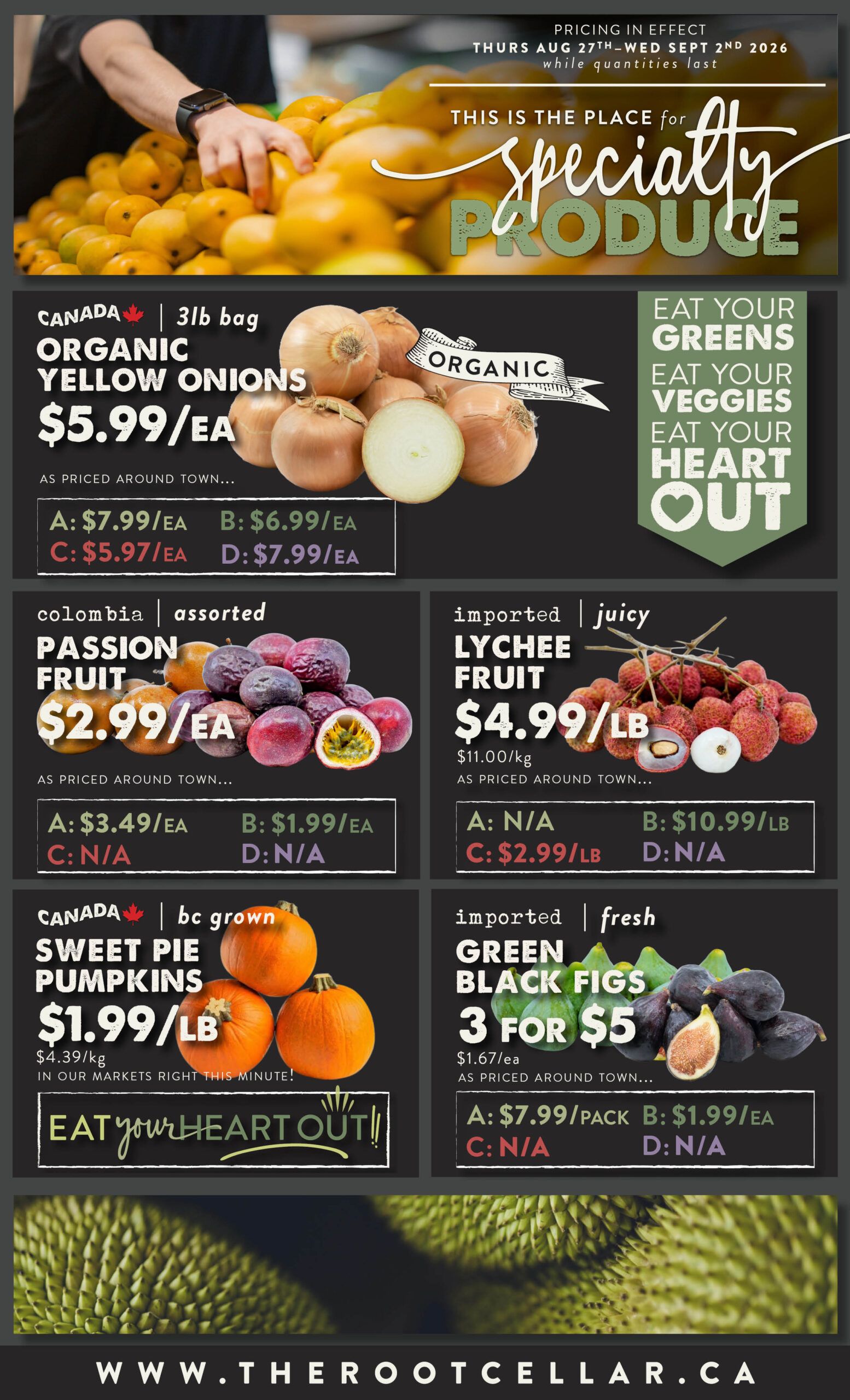 The Root Cellar Flyer August 27 to September 2