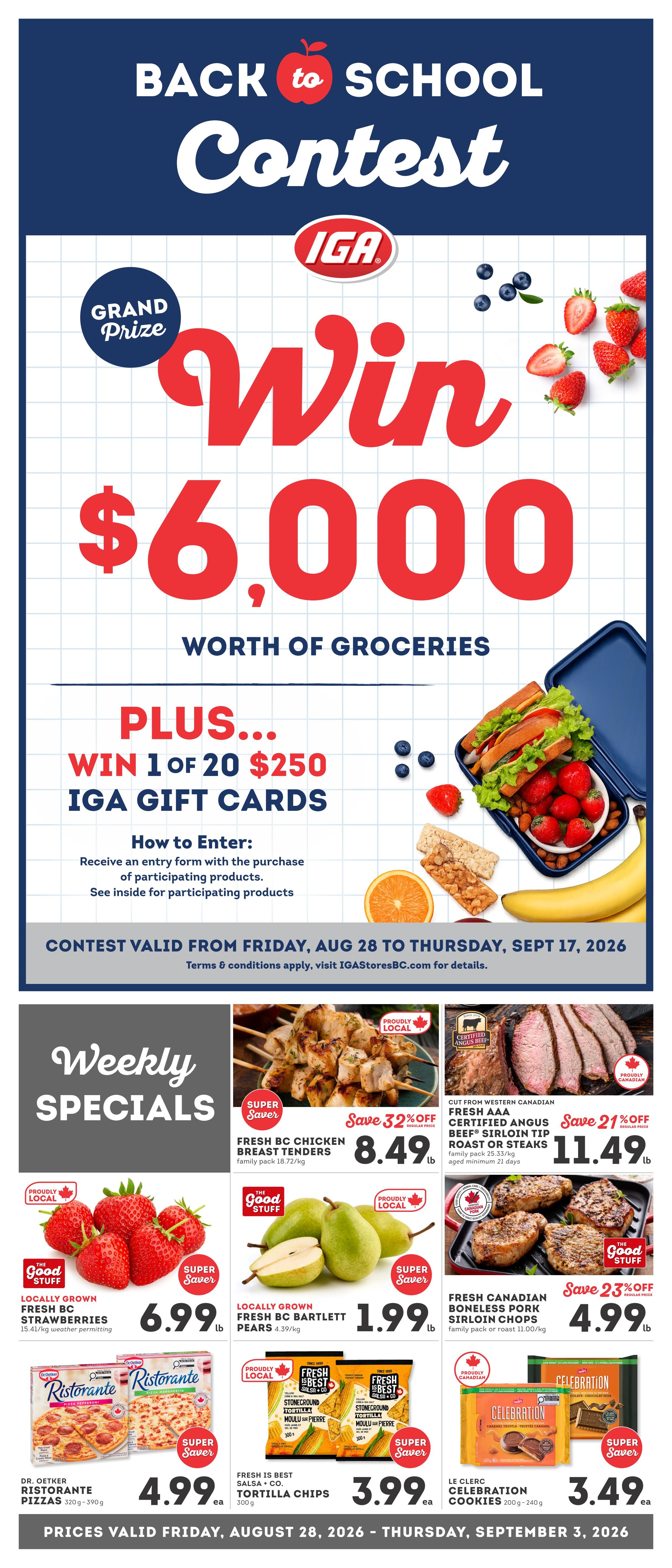 IGA Stores of BC Flyer August 28 to September 3 