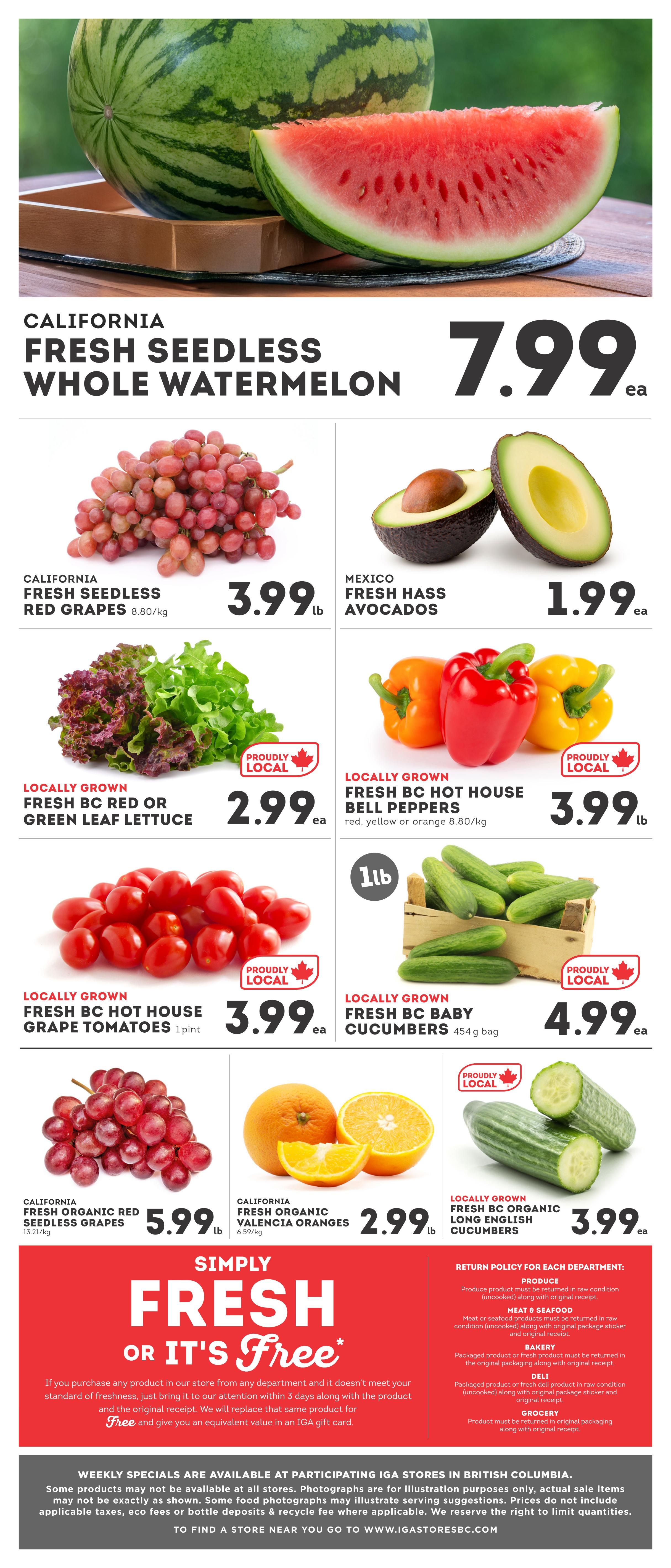 IGA Stores of BC Flyer August 28 to September 3 