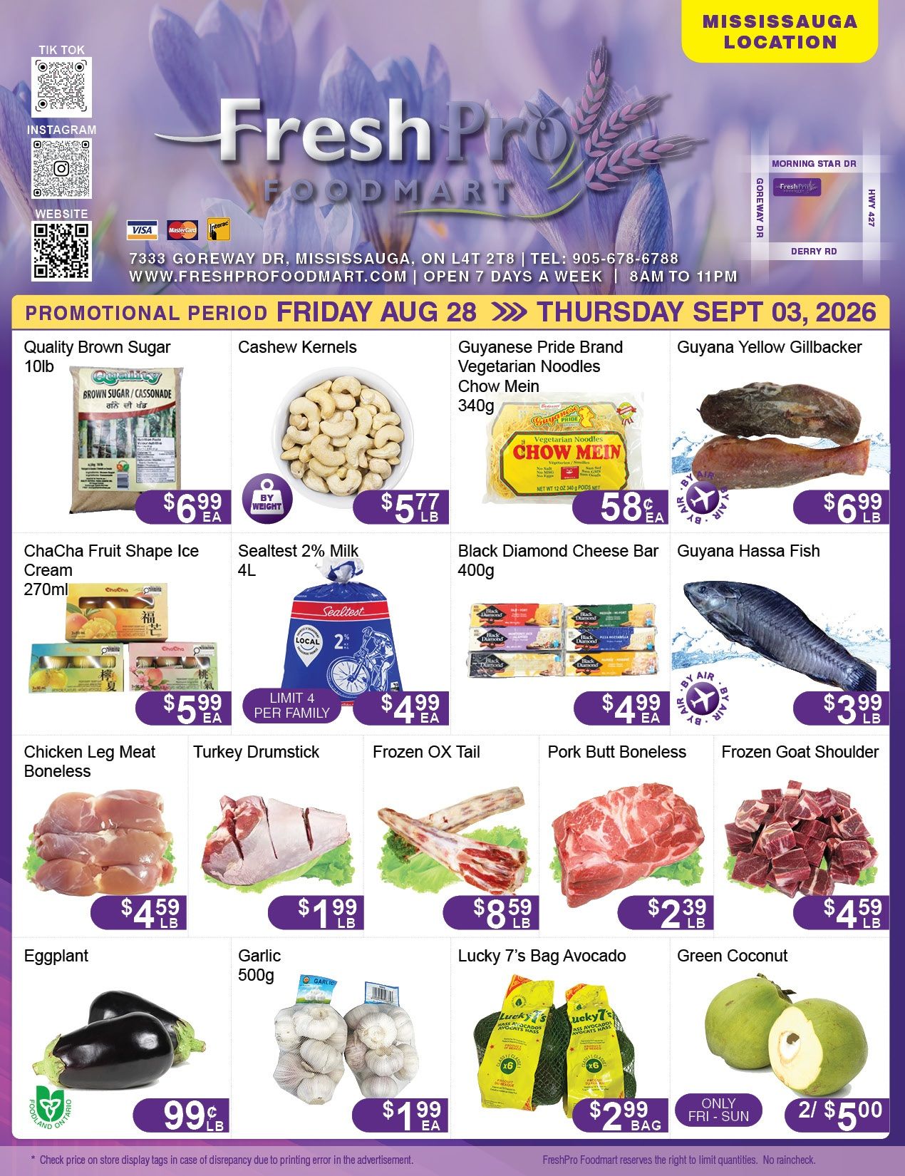 FreshPro Foodmart (Mississauga) Flyer August 28 to September 3