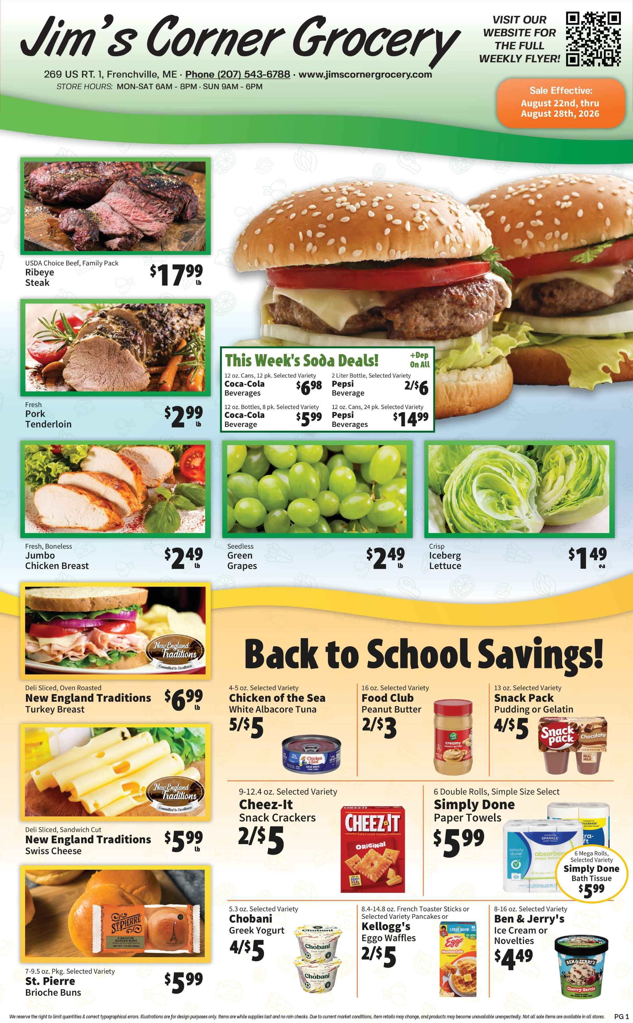 Jim's Corner Grocery Weekly Ad August 22 - 28, 2026