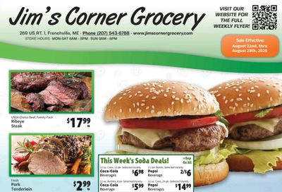 Jim's Corner Grocery Weekly Ad August 22 - 28, 2026