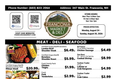 Franconia Market Weekly Ad August 24 - 30, 2026