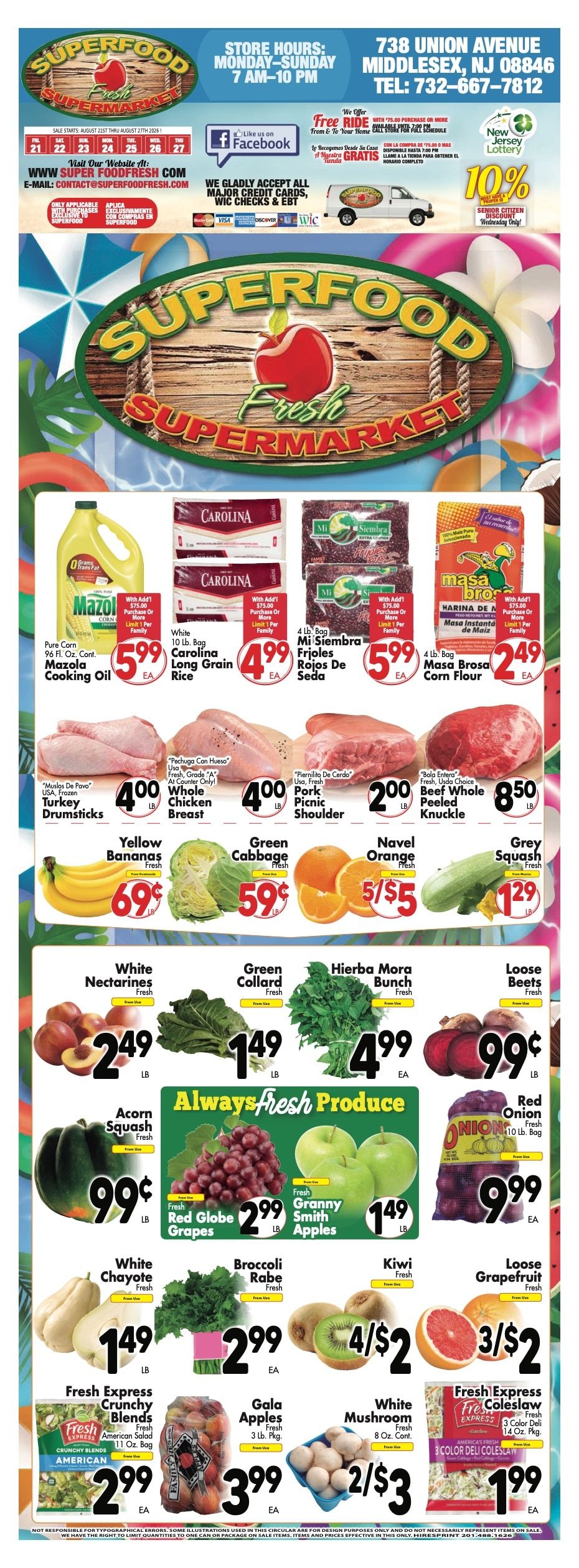Super Food Fresh (Middlesex, NJ) Weekly Ad August 21 - 27, 2026