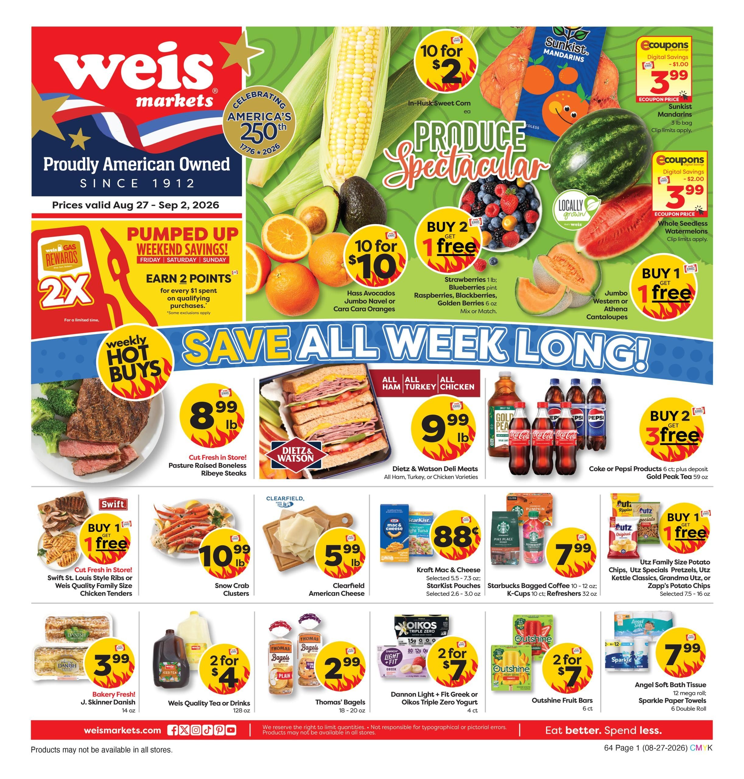 Weis Markets (Elmira Area, NY) Weekly Ad August 27 - September 2, 2026