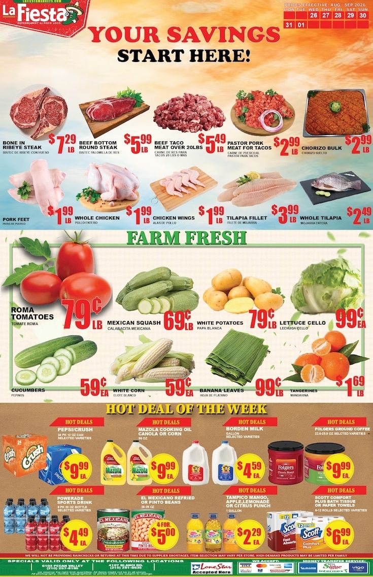 Poco Loco Supermercado (Texas) Weekly Ad August 26 - September 1, 2026