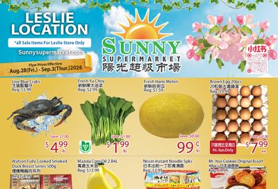 Sunny Supermarket (Leslie) Flyer August 28 to September 3