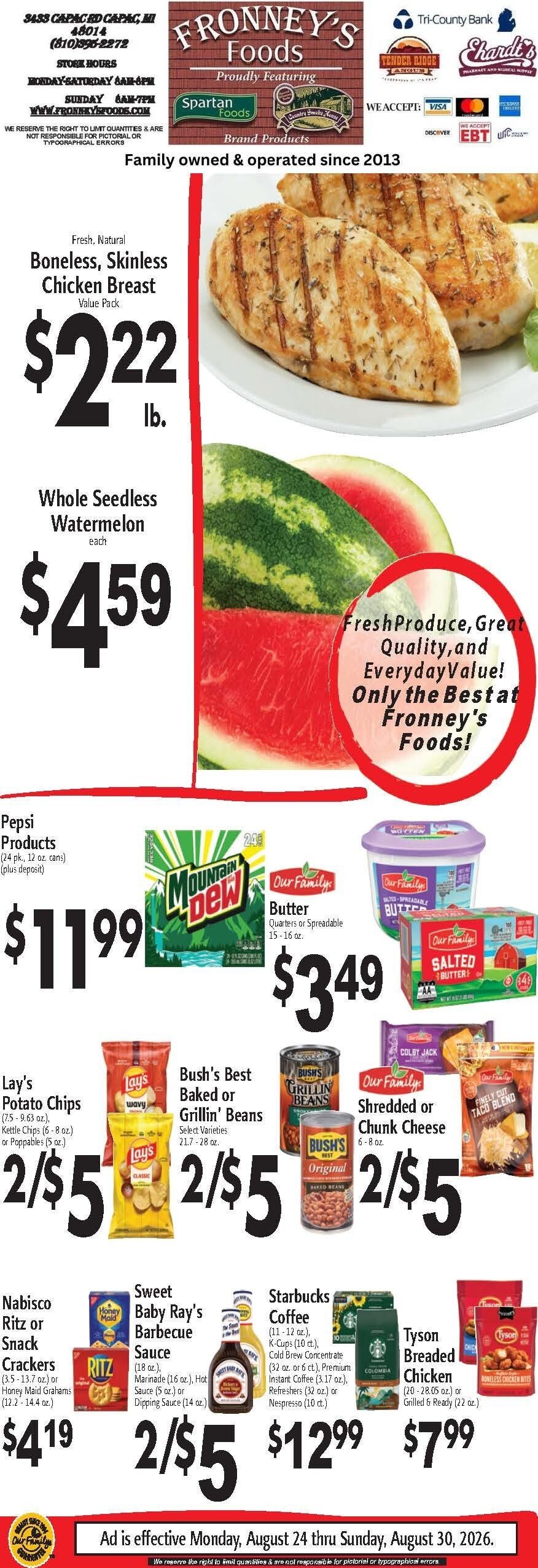 Fronney's Foods Weekly Ad August 24 - 30, 2026
