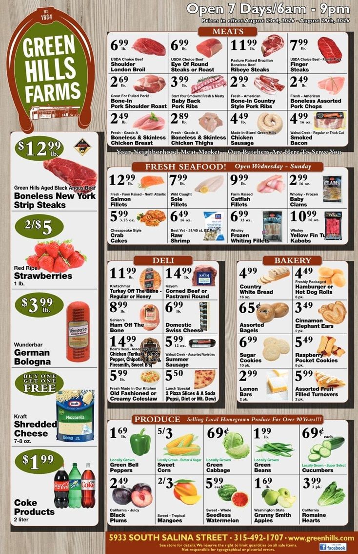 Green Hills Farms Weekly Ad August 23 - 29, 2026