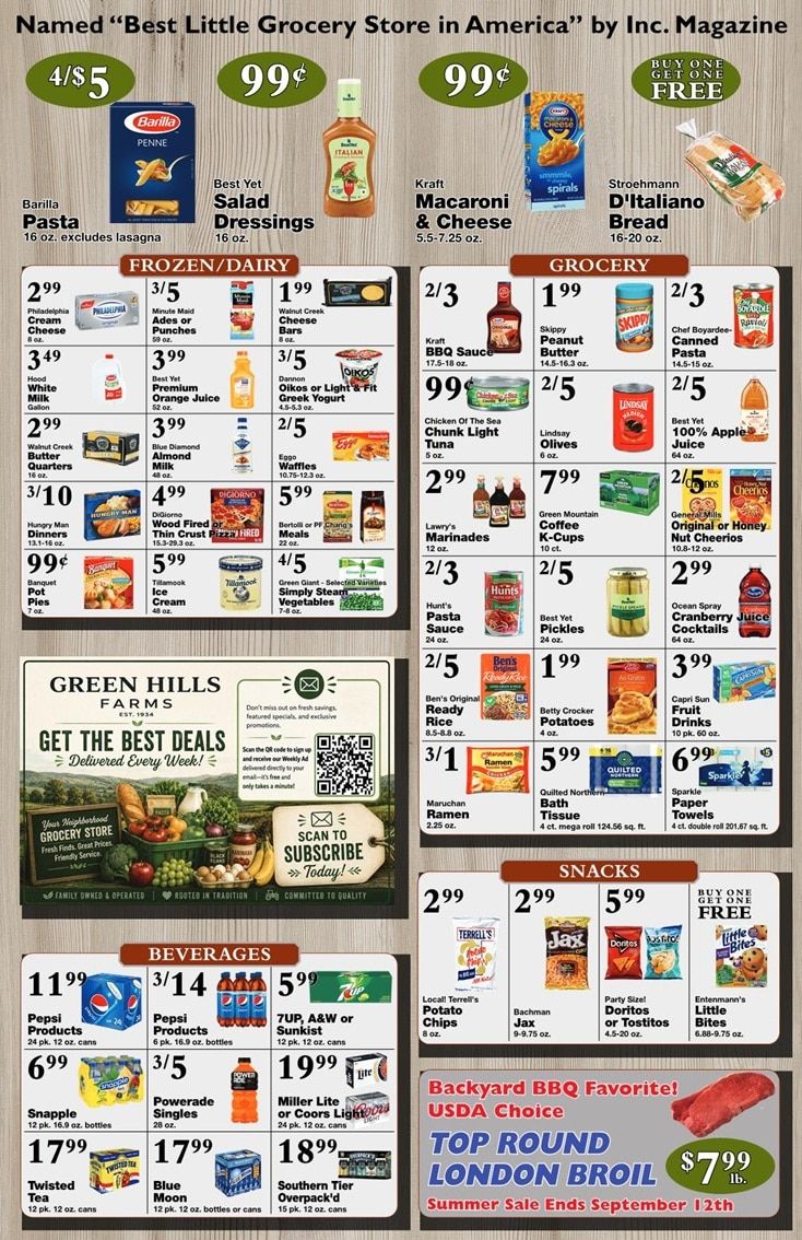 Green Hills Farms Weekly Ad August 23 - 29, 2026