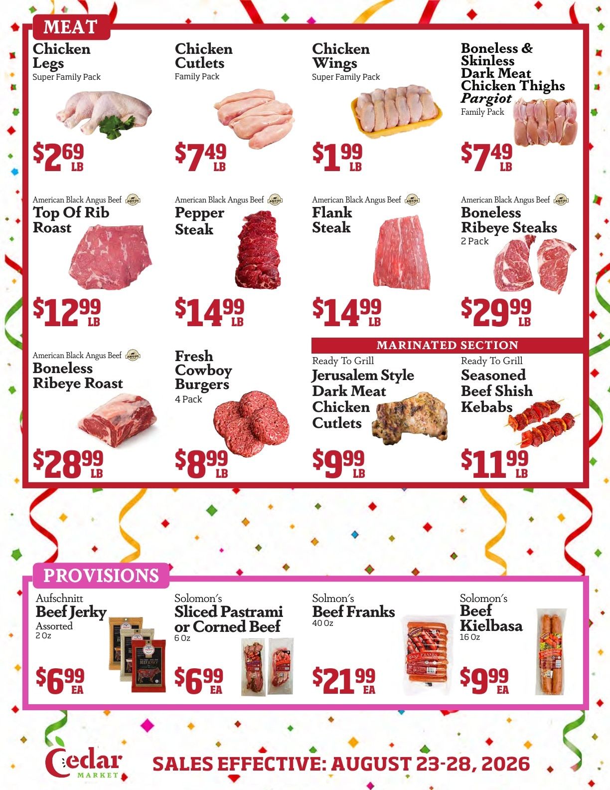 Cedar Market Weekly Ad August 23 - 28, 2026