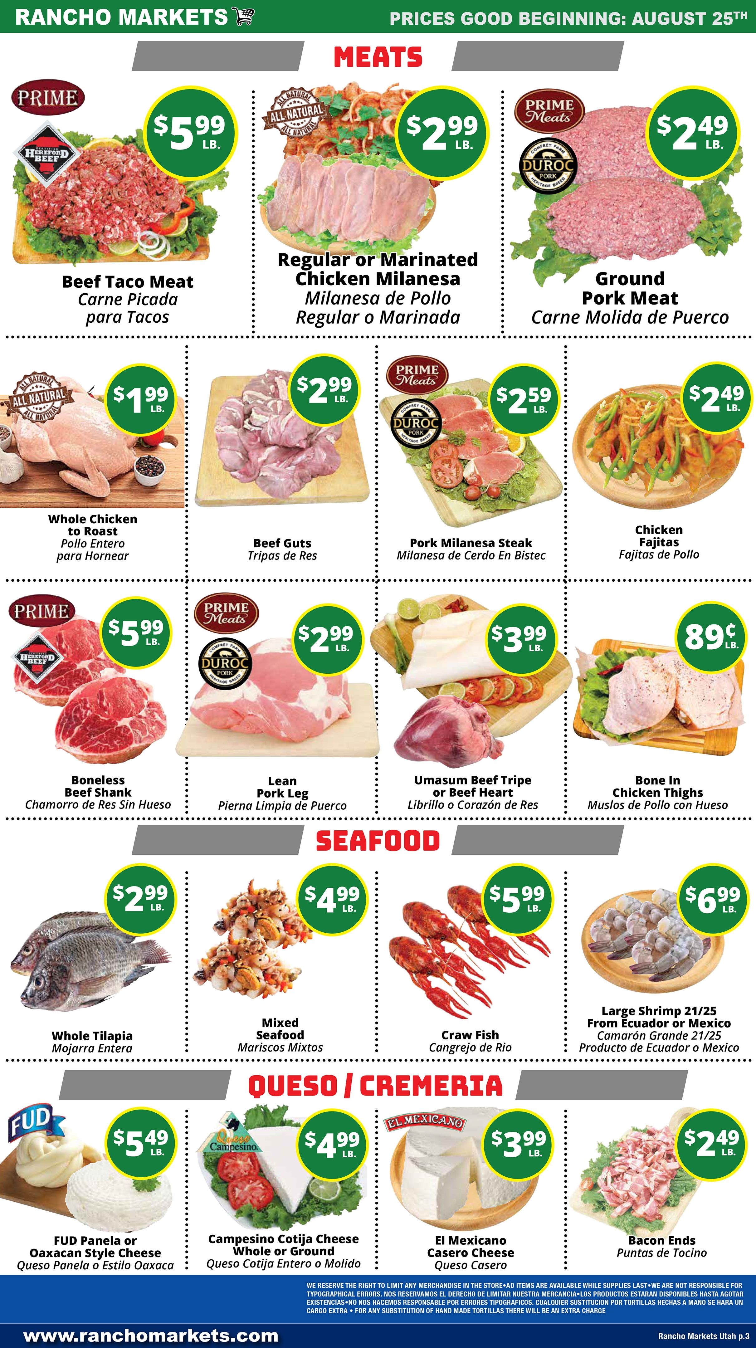 Rancho Markets Weekly Ad August 25 - 31, 2026