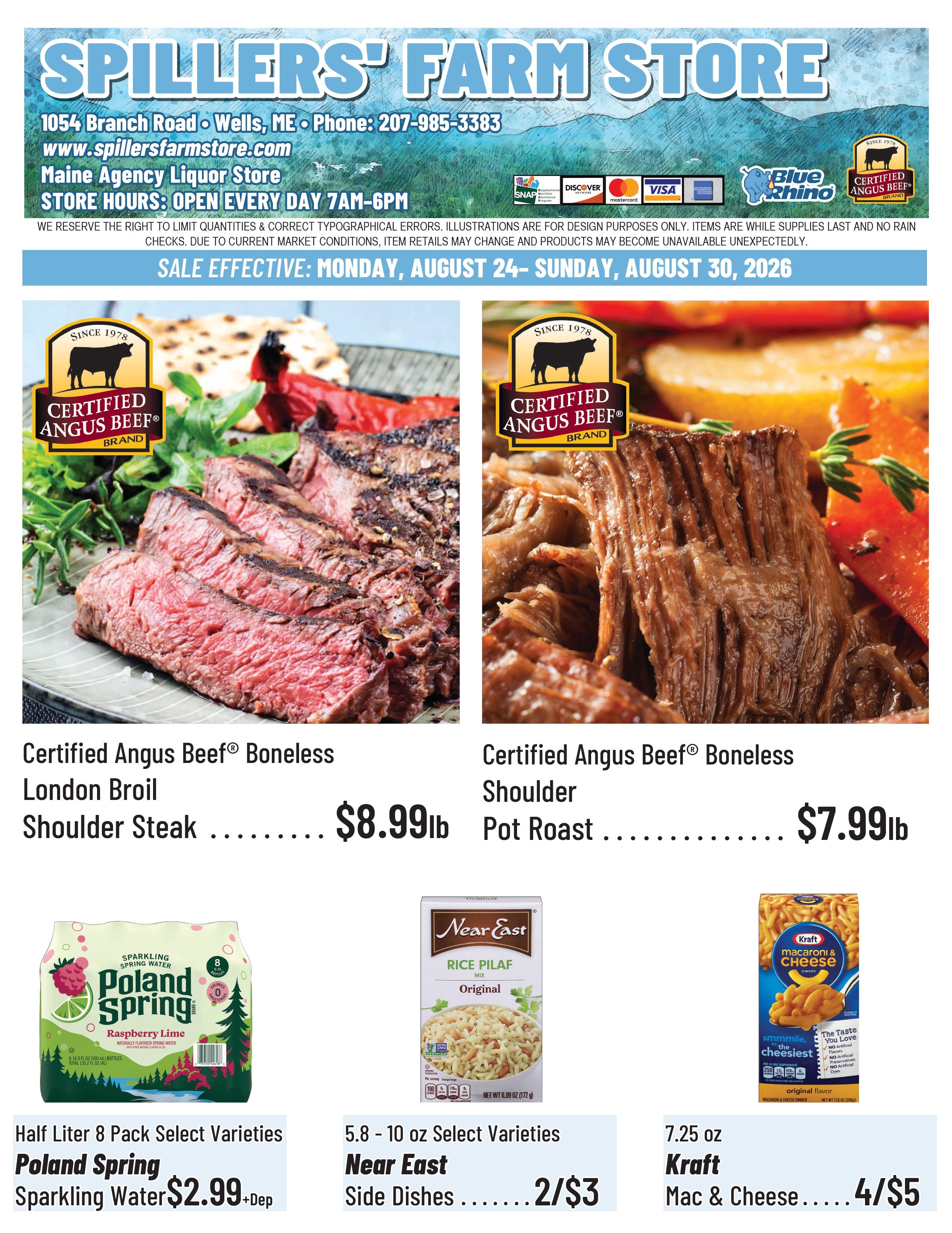 Spillers' Farm Store Weekly Ad August 24 - 30, 2026