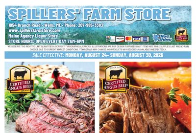 Spillers' Farm Store Weekly Ad August 24 - 30, 2026