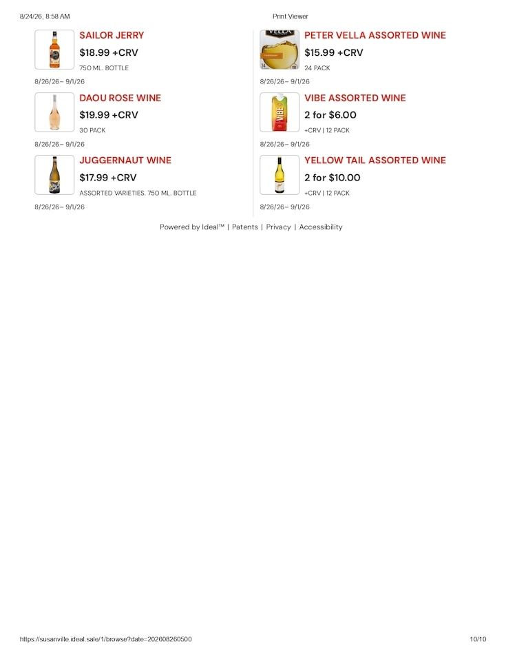 Susanville Supermarket IGA Weekly Ad August 26 - September 1, 2026
