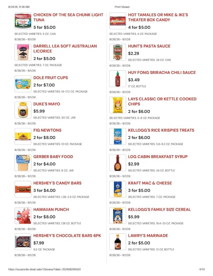 Susanville Supermarket IGA Weekly Ad August 26 - September 1, 2026