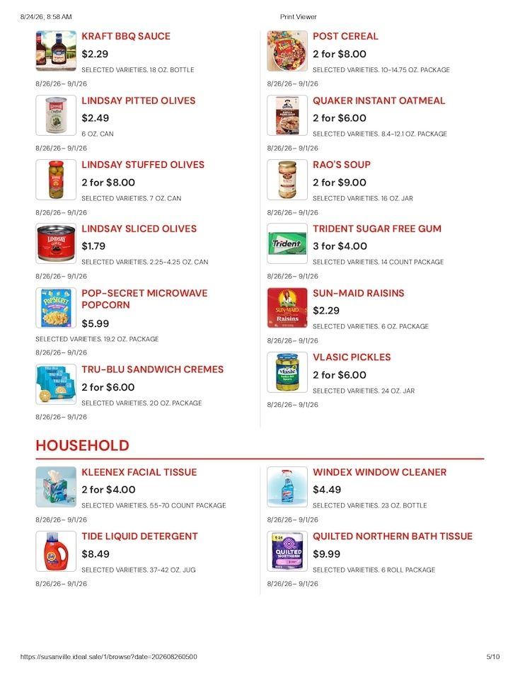 Susanville Supermarket IGA Weekly Ad August 26 - September 1, 2026