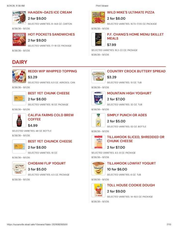 Susanville Supermarket IGA Weekly Ad August 26 - September 1, 2026