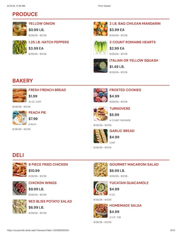 Susanville Supermarket IGA Weekly Ad August 26 - September 1, 2026