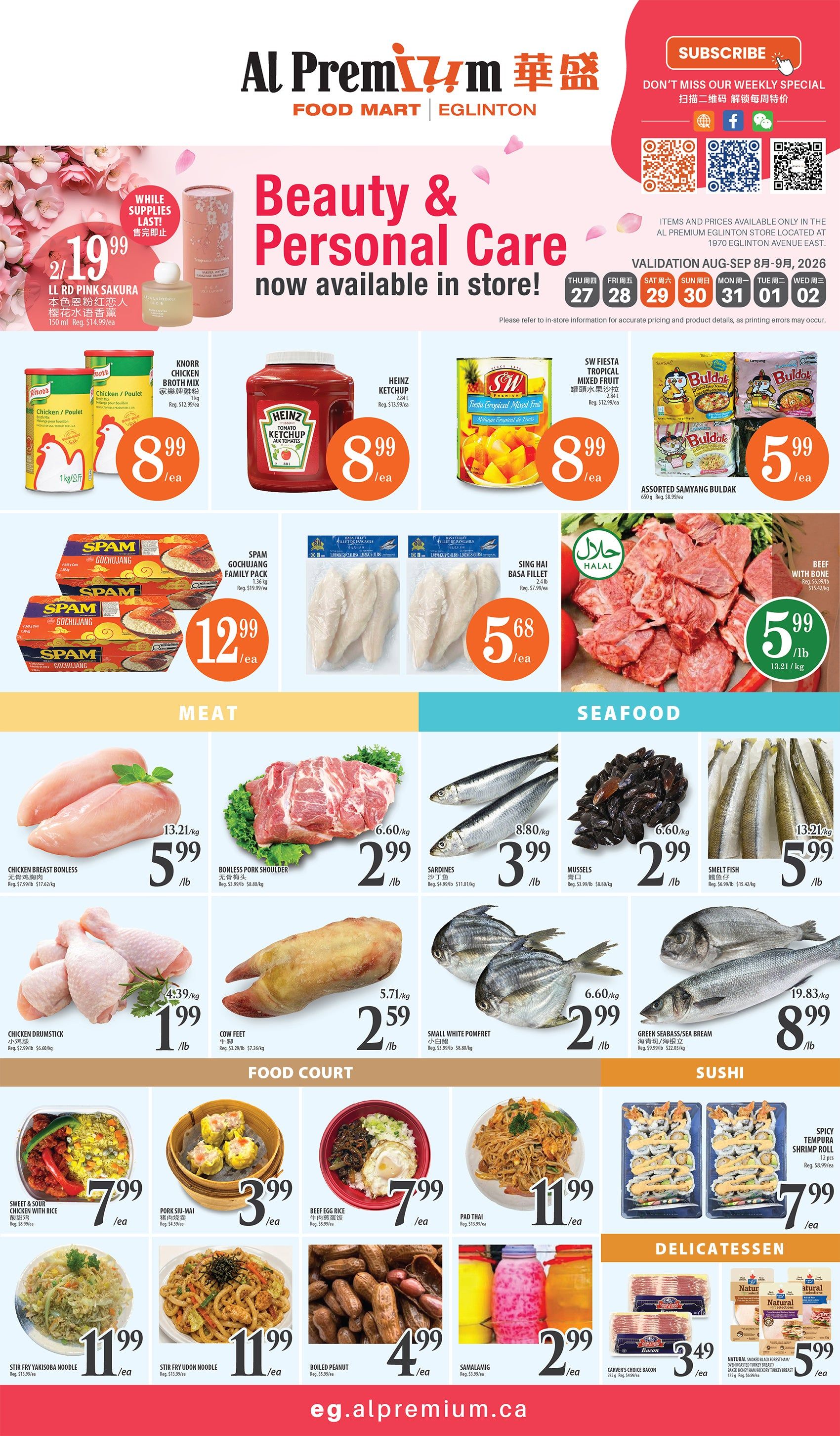 Al Premium Food Mart (Eglinton Ave.) Flyer August 27 to September 2