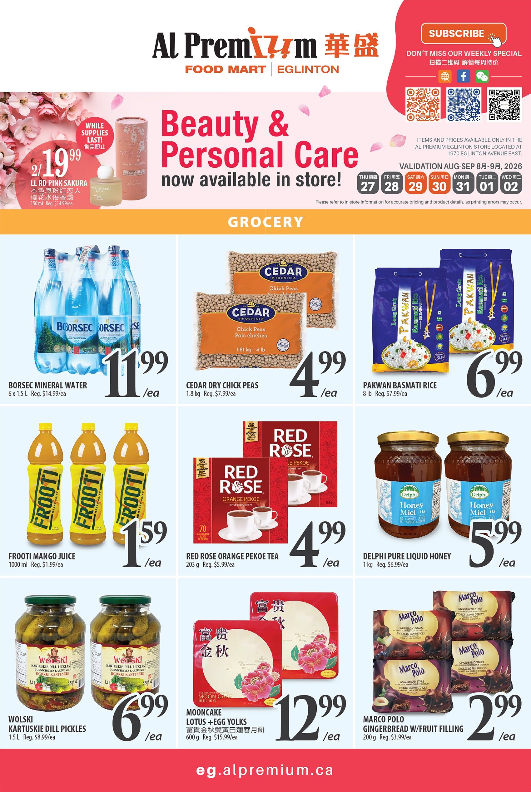 Al Premium Food Mart (Eglinton Ave.) Flyer August 27 to September 2