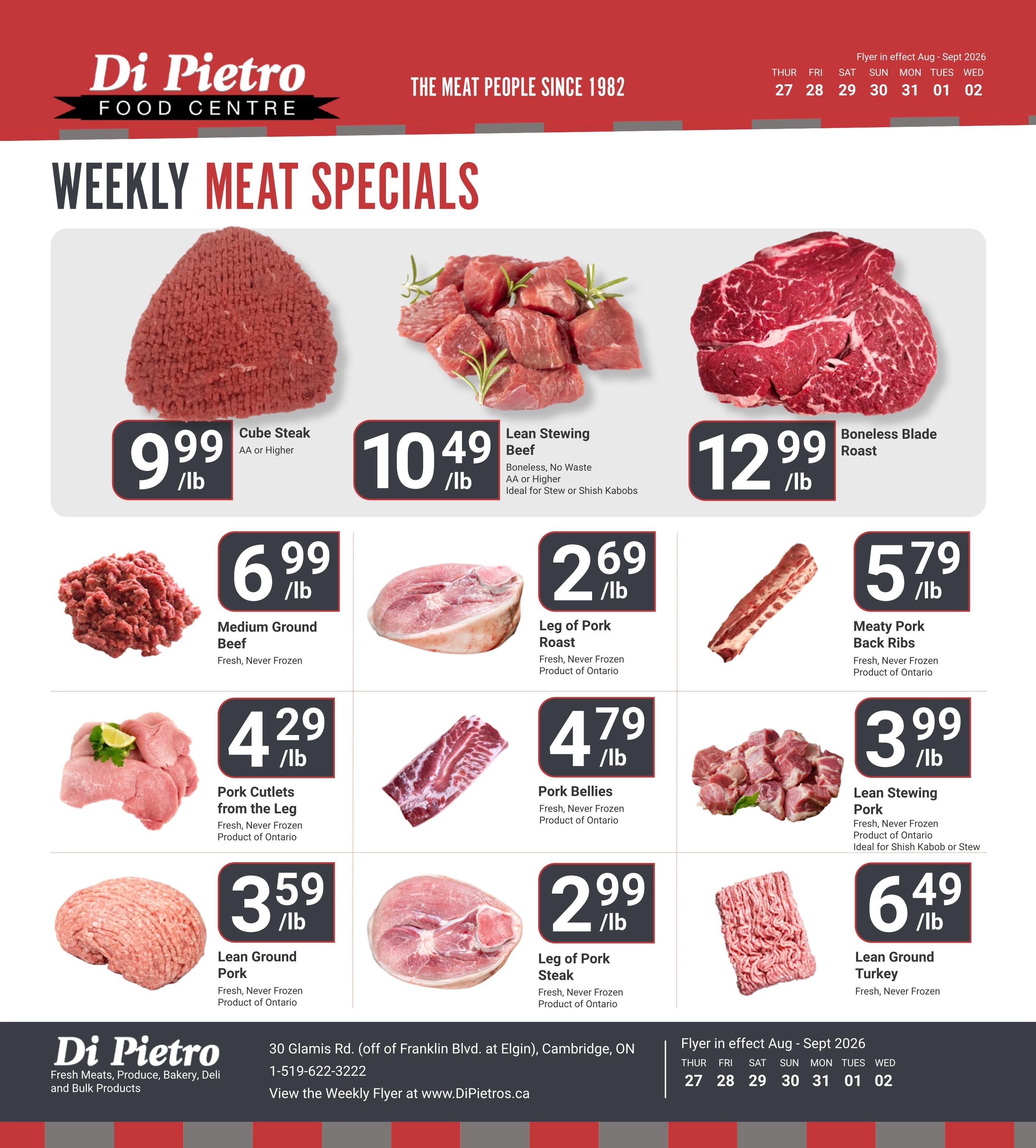 Di Pietro Food Centre Flyer August 27 to September 2