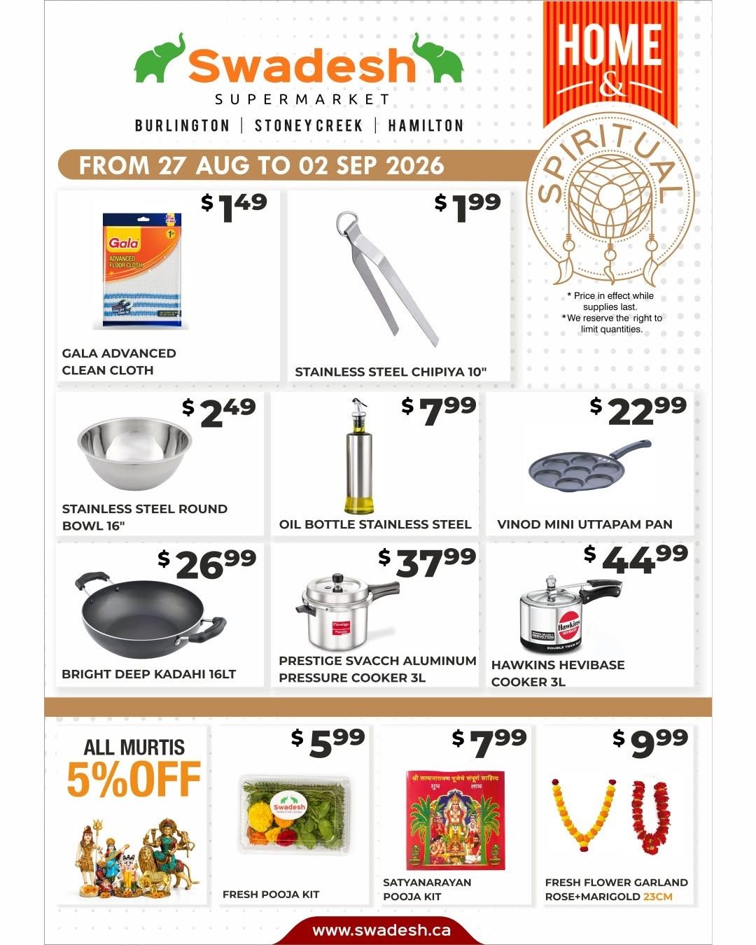 Swadesh Supermarket Flyer August 27 to September 2