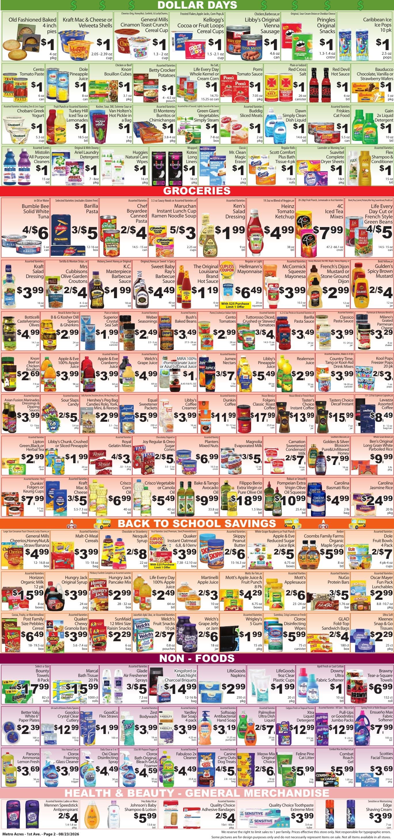 Metro Acres Market Weekly Ad August 23 - 29, 2026