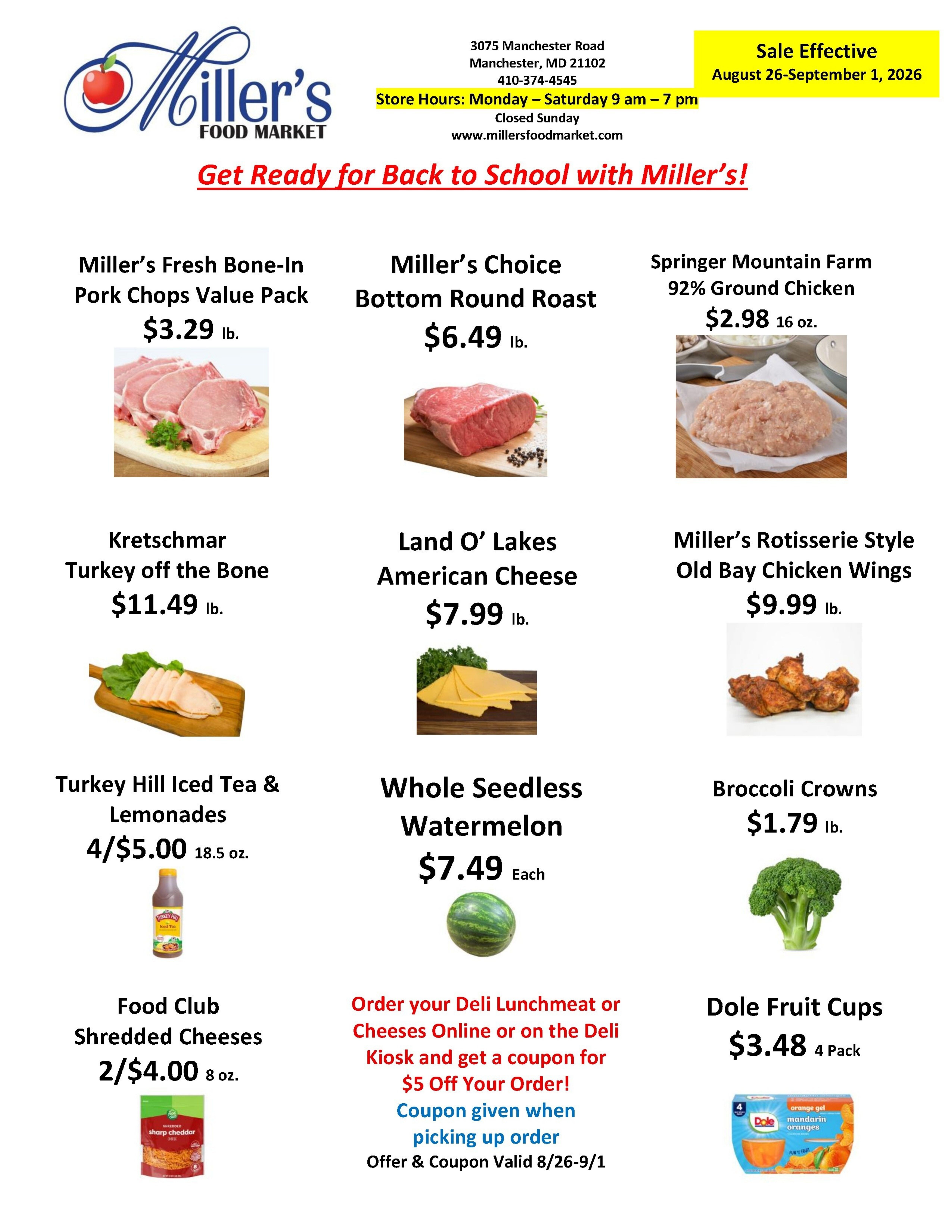 Miller's Food Market Weekly Ad August 26 - September 1, 2026
