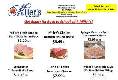 Miller's Food Market Weekly Ad August 26 - September 1, 2026