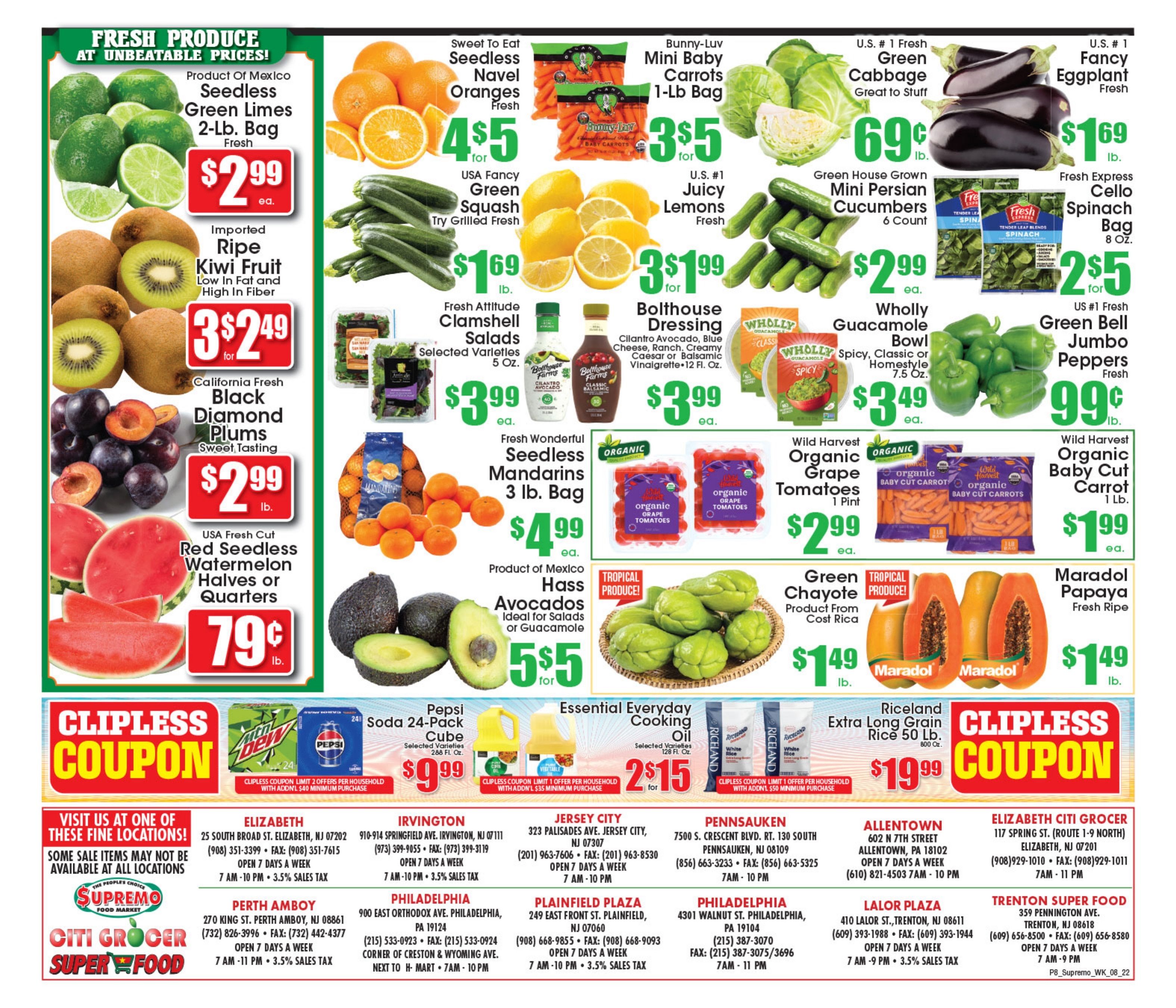 Supremo Food Markets (Elizabeth, NJ) Weekly Ad August 22 - 28, 2026